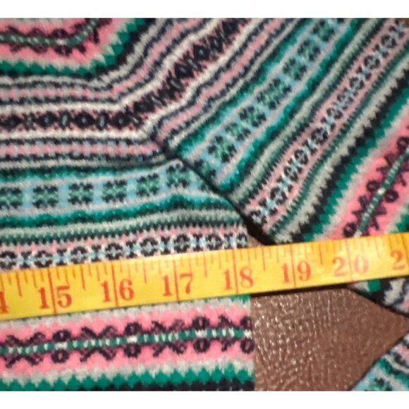 Talbots Medium Petite Striped Fair Isle Wool Blend Sweater Cozy Winter Knit - Picture 4 of 7